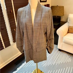 Shinestar Women's Black and White Plaid Blazer